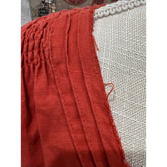 H&M Red V-Neck Dress With Sequin Trim & Short Sleeves - Womens 14 - Picture 7 of 9